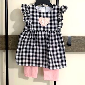 Nordstrom Toddlers Pink/Black Shirt and Pants Set